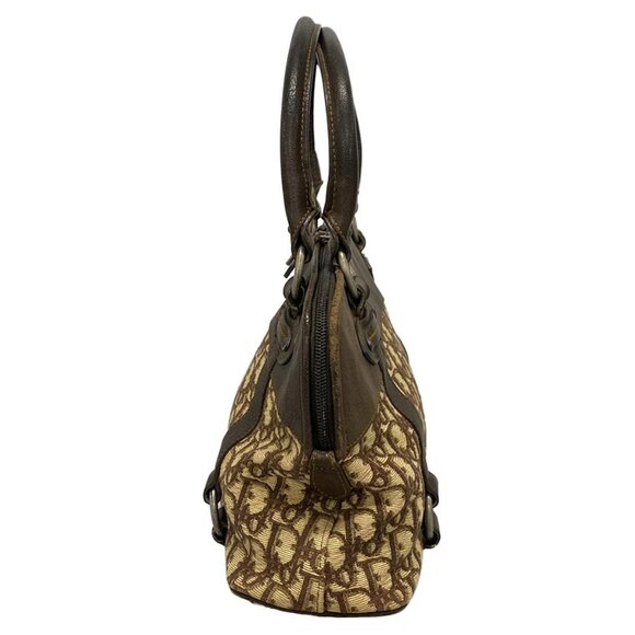 Auth DIOR/ChristianDior Vintage Traveler - Beige Dark Brown Jacquard Leather - Picture 5 of 16